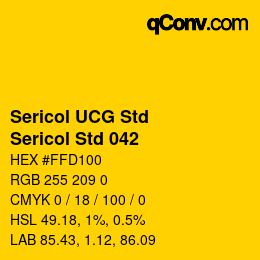 カラーコード: Sericol UCG Std - Sericol Std 042 | qconv.com