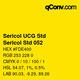 Código de color: Sericol UCG Std - Sericol Std 052 | qconv.com