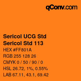 カラーコード: Sericol UCG Std - Sericol Std 113 | qconv.com