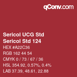 カラーコード: Sericol UCG Std - Sericol Std 124 | qconv.com