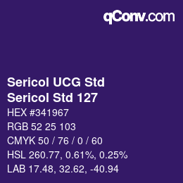 Código de color: Sericol UCG Std - Sericol Std 127 | qconv.com