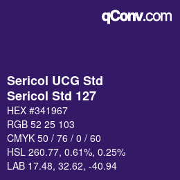 Code couleur: Sericol UCG Std - Sericol Std 127 | qconv.com