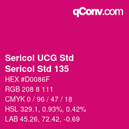 Farbcode: Sericol UCG Std - Sericol Std 135 | qconv.com