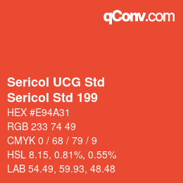 カラーコード: Sericol UCG Std - Sericol Std 199 | qconv.com