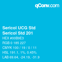 Code couleur: Sericol UCG Std - Sericol Std 201 | qconv.com