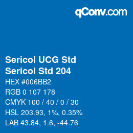 Farbcode: Sericol UCG Std - Sericol Std 204 | qconv.com