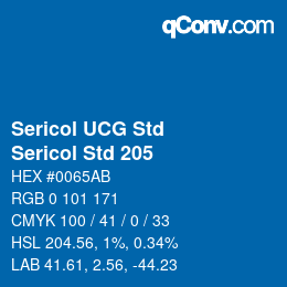 カラーコード: Sericol UCG Std - Sericol Std 205 | qconv.com