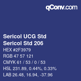 Farbcode: Sericol UCG Std - Sericol Std 206 | qconv.com