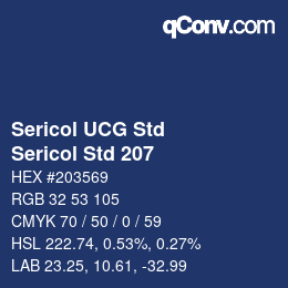 Farbcode: Sericol UCG Std - Sericol Std 207 | qconv.com