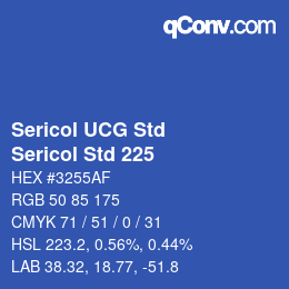 Code couleur: Sericol UCG Std - Sericol Std 225 | qconv.com
