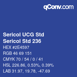 カラーコード: Sericol UCG Std - Sericol Std 236 | qconv.com