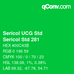 Código de color: Sericol UCG Std - Sericol Std 281 | qconv.com