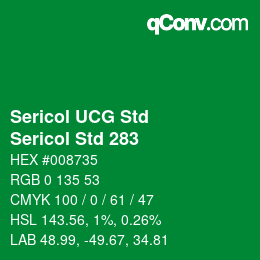 カラーコード: Sericol UCG Std - Sericol Std 283 | qconv.com