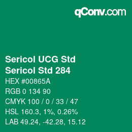 カラーコード: Sericol UCG Std - Sericol Std 284 | qconv.com