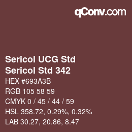 Farbcode: Sericol UCG Std - Sericol Std 342 | qconv.com