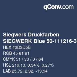 カラーコード: Siegwerk Druckfarben - SIEGWERK Blue 50-111216-3 | qconv.com