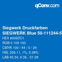 カラーコード: Siegwerk Druckfarben - SIEGWERK Blue 50-111244-5 | qconv.com