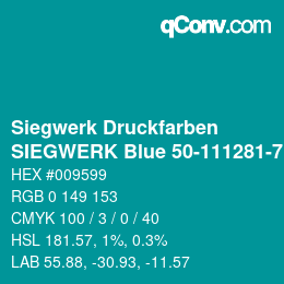 カラーコード: Siegwerk Druckfarben - SIEGWERK Blue 50-111281-7 | qconv.com