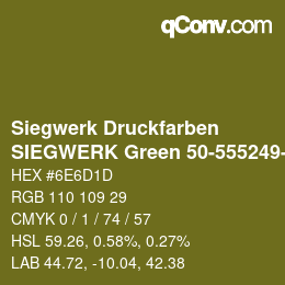 カラーコード: Siegwerk Druckfarben - SIEGWERK Green 50-555249-7 | qconv.com