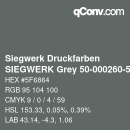 カラーコード: Siegwerk Druckfarben - SIEGWERK Grey 50-000260-5 | qconv.com