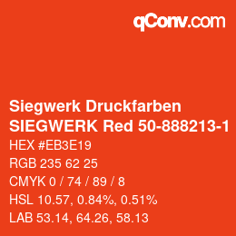 カラーコード: Siegwerk Druckfarben - SIEGWERK Red 50-888213-1 | qconv.com