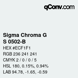 Farbcode: Sigma Chroma G - S 0502-B | qconv.com