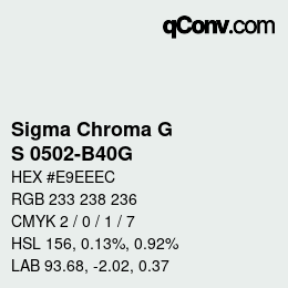Farbcode: Sigma Chroma G - S 0502-B40G | qconv.com