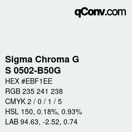 カラーコード: Sigma Chroma G - S 0502-B50G | qconv.com