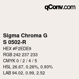 Color code: Sigma Chroma G - S 0502-R | qconv.com