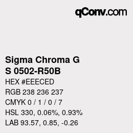 カラーコード: Sigma Chroma G - S 0502-R50B | qconv.com
