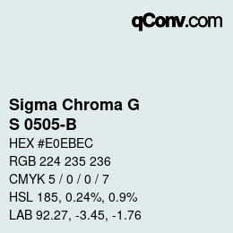 カラーコード: Sigma Chroma G - S 0505-B | qconv.com