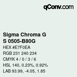 Color code: Sigma Chroma G - S 0505-B80G | qconv.com