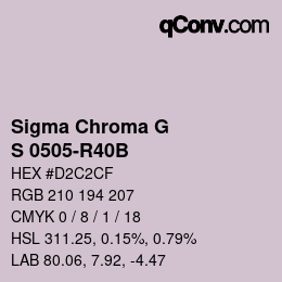 カラーコード: Sigma Chroma G - S 0505-R40B | qconv.com