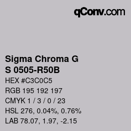 Color code: Sigma Chroma G - S 0505-R50B | qconv.com