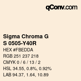 Color code: Sigma Chroma G - S 0505-Y40R | qconv.com