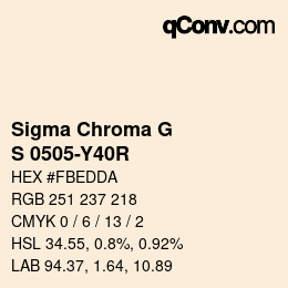 カラーコード: Sigma Chroma G - S 0505-Y40R | qconv.com