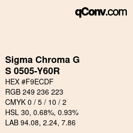 カラーコード: Sigma Chroma G - S 0505-Y60R | qconv.com