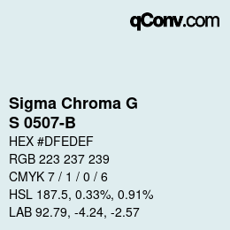 カラーコード: Sigma Chroma G - S 0507-B | qconv.com