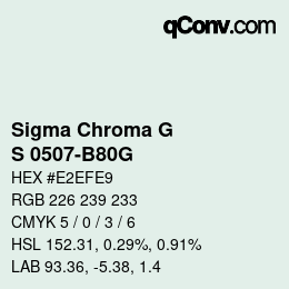 カラーコード: Sigma Chroma G - S 0507-B80G | qconv.com