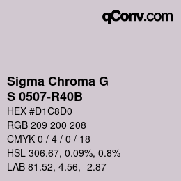 カラーコード: Sigma Chroma G - S 0507-R40B | qconv.com