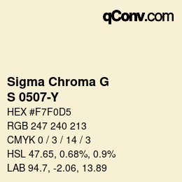 カラーコード: Sigma Chroma G - S 0507-Y | qconv.com