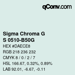 Color code: Sigma Chroma G - S 0510-B50G | qconv.com