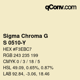 カラーコード: Sigma Chroma G - S 0510-Y | qconv.com