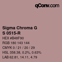 Color code: Sigma Chroma G - S 0515-R | qconv.com