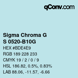 カラーコード: Sigma Chroma G - S 0520-B10G | qconv.com