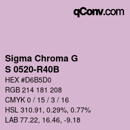 カラーコード: Sigma Chroma G - S 0520-R40B | qconv.com