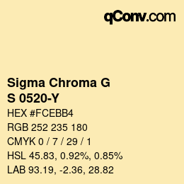 Color code: Sigma Chroma G - S 0520-Y | qconv.com