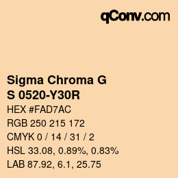 カラーコード: Sigma Chroma G - S 0520-Y30R | qconv.com