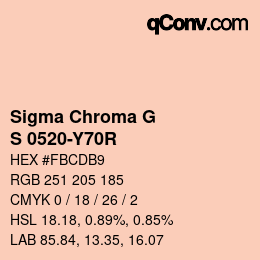 カラーコード: Sigma Chroma G - S 0520-Y70R | qconv.com