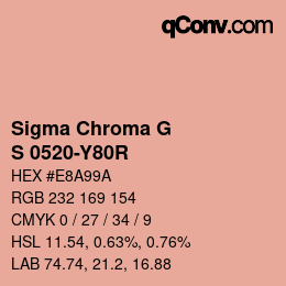 Color code: Sigma Chroma G - S 0520-Y80R | qconv.com